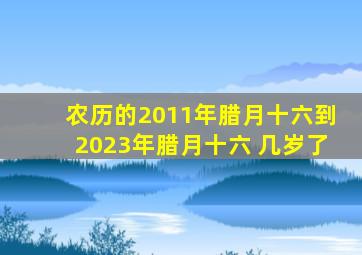 农历的2011年腊月十六到2023年腊月十六 几岁了